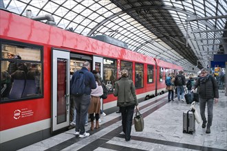 Regional railway Prignitz-Express, platform, Spandau station, Berlin, Germany, Europe