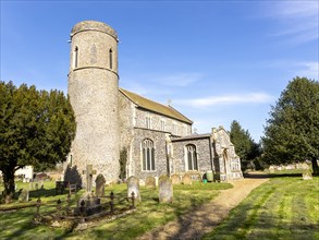 Village parish church of Saint Andrew, Weybread, Suffolk, England, UK