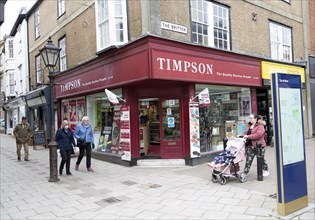 Timpson corner shop, The Brittox street, Devizes, Wiltshire, England, UK