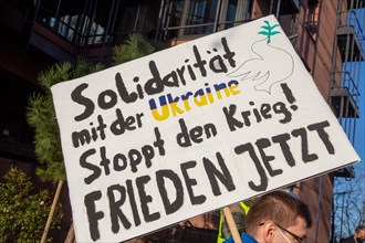 Peace demonstration against the war in Ukraine in the cities of Ludwigshafen and Mannheim with a