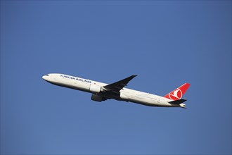 A Turkish Airlines passenger aircraft takes off from Frankfurt Airport