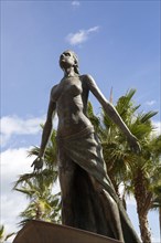 Sculpture of woman 'Mediterranea' by Luis Reyes, 2003, on seafront at Fuengirola, Costa del Sol,