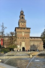 Fortezza Sforzesco Castle, start of construction 1450, Milan, Milano, Lombardy, Italy, Europe