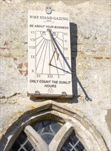 Sundial church of St Michael South Elmham, Suffolk, England, UK Why Stand gazing Be About Your