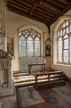 Interior historic village parish church, Wingfield, Suffolk, England, UK, Lady chapel