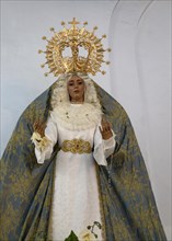 Statue of Our Lady of Aurora, church of Saint Anthony of Padua, Frigiliana, Malaga province, Spain,