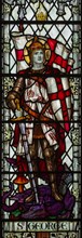 Stained glass window of Saint George, Saint Thomas church, Salisbury, Wiltshire, England, 1920, by