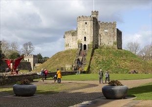 The Norman Keep inside Cardiff castle, Cardiff, South Wales, UK