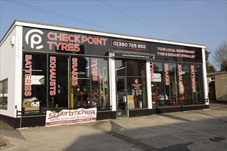 Checkpoint exhaust, tyre and battery specialists, Devizes, Wiltshire, England, UK