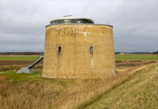 Martello Tower Y, Bawdsey, Suffolk, England, UK. Described by architecture critic Jonathan Glancey