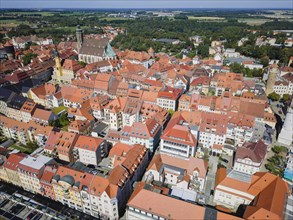 Old town of Bautzen with sights, water art, cathedral and Ortenburg castle, Bautzen, Saxony,