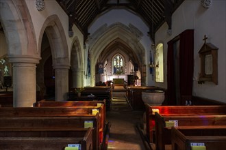 Interior village parish church of Saint Margaret, Chilmark, Wiltshire, England, UK