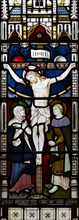 Victorian stained glass window, Tidworth south church, Wiltshire, England, UK by Clayton and Bell,