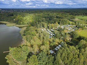 The Bad Sonnenland holiday park in Moritzburg is located on the Dippelsdorfer Teich, Saxony,