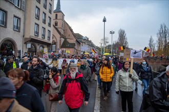 Strasbourg, France: Large demonstration for freedom against the corona measures and the vaccination