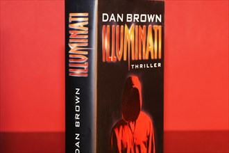 Close-up of the novel Illuminati by Dan Brown