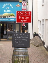 Covid-19 stay 2 metres apart social distancing sign, Newbury, Berkshire, England, UK Lock Stock &