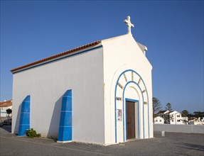 Small chapel on seafront at Zambujeira do Mar, Alentejo Littoral, Portugal, Southern Europe Capela