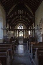 Interior of village parish church St James South Elmham, Suffolk, England, UK