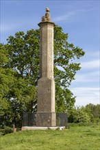Seated statue of Maud Heath on high column, Bremhill, Wiltshire, England, UK 1838