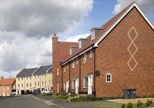 New houses variety of styles property development, Saxmundham, Suffolk, England, UK