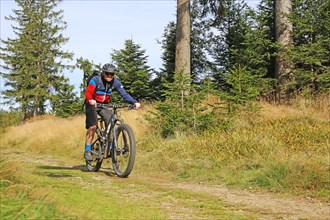 Mountain bike tour through the Bavarian Forest with the DAV Summit Club: Mountain bikers in the