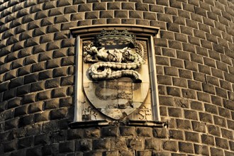 Coat of arms, Fortezza Sforzesco Castle, start of construction 1450, Milan, Milano, Lombardy,