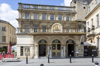 Frontage of historic Theatre Royal building, Bath, Somerset, England, UK built 1805