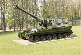 British AS-90 SP self propelled gunship tank, Royal Regiment of Artillery, Larkhill, Wiltshire,