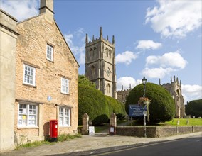 Historic buildings and church of Saint Mary the Virgin, Calne, Wiltshire, England, UK