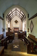 Village parish church Darsham, Suffolk, England, UK interior view west to organ