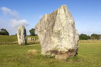 Standing stones in south east quadrant neolithic stone circle henge prehistoric monument, Avebury,