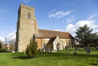 Historic village parish church at Tattingstone, Suffolk, England, UK