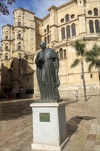 Statue sculpture of cardinal Angel Herrera Oria (1986-1968) by Jose Palma Burgos 1969, Malaga,