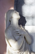 Village parish church Rendlesham, Suffolk, England, UK memorial sculpture female woman figure by