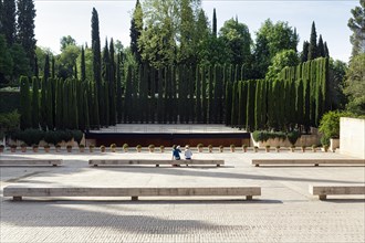 Generalife Theatre, Teatro Del Generalife, open-air theatre, Alhambra, Granada, Andalusia, Spain,