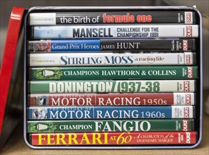 A selection of DVDs about motor racing and Formula One drivers and driving published by Duke