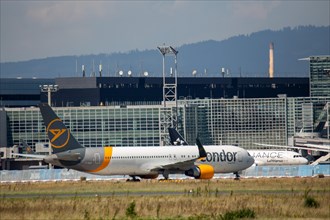 A Condor passenger aircraft at Frankfurt am Main Airport