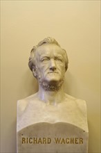 Bust of Richard Wagner, Semperoper interior, Dresden, Saxony, Germany, Europe