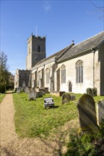 Village parish church St John the Baptist, Metfield, Suffolk, England, UK