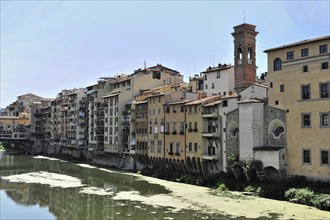 Buildings along the river Arno, Florence, Tuscany, Italy, Europe