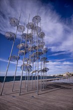 Parasols, Umbrellas, Sculpture by George Zongolopoulos, Promenade, Thessaloniki, Macedonia, Greece,