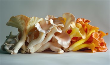Mushroom Pleurotus ostreatus on white background AI generated