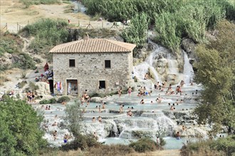 Terme di Saturnia, Cascate del Molino, waterfall, thermal spring, sulphurous thermal water,