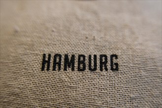 Hamburg lettering, vintage, blurred background, Germany, Europe