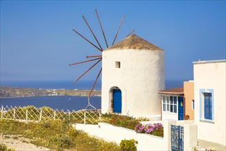 Windmill, Ia, Oia, Santorini, Thira, Cyclades, Greece, Europe