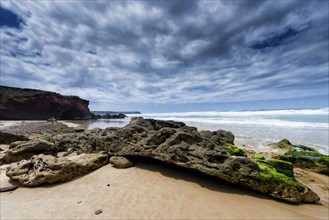 Rocky beach landscape, rocks, sea, Atlantic coast, rocky coast, rock formation, natural landscape,