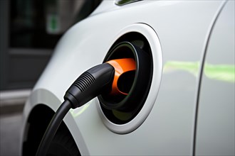 Plug charging electric car. KI generiert, generiert AI generated