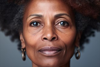 Face of elderly african american woman. KI generiert, generiert AI generated