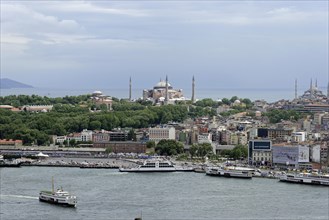 View from the Galata Tower, Istanbul, European part, Turkey, Asia